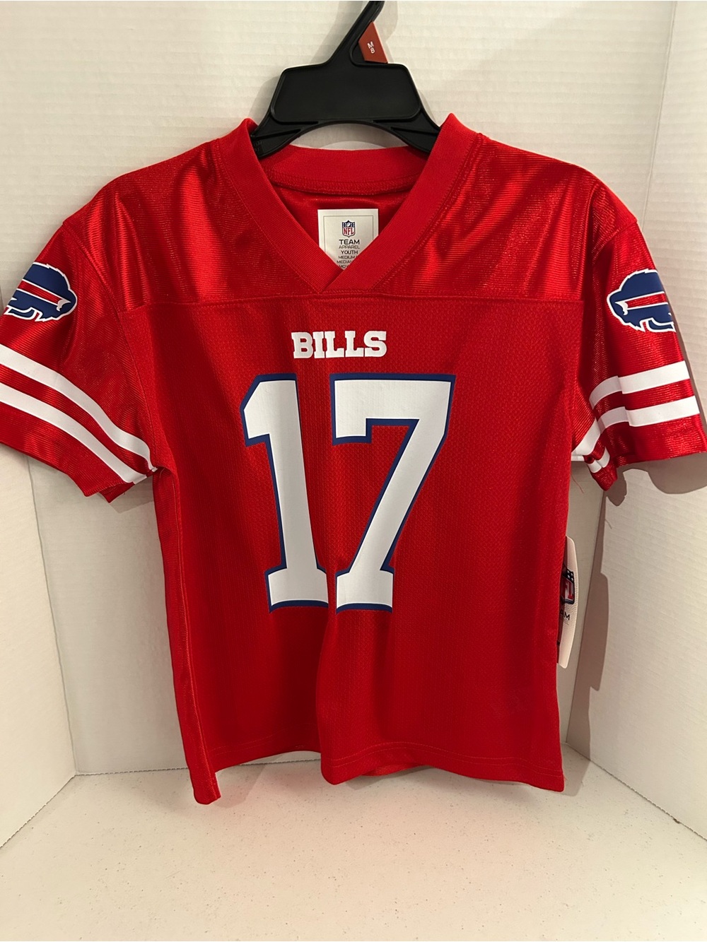 NFL Youth M (8) Buffalo Bills #17 Josh Allen Authentic Jersey Red